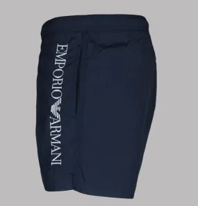 Emporio Armani Embroidered Logo Swim Shorts Navy Blue