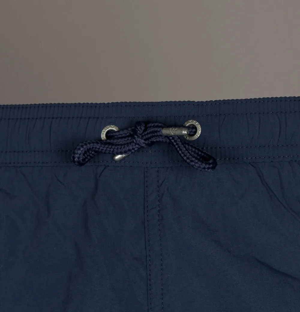 Emporio Armani Embroidered Logo Swim Shorts Navy Blue