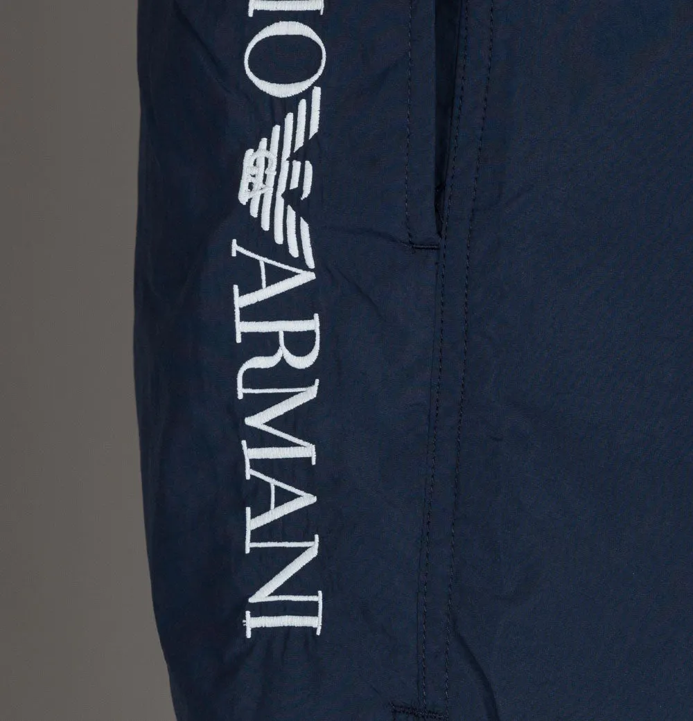 Emporio Armani Embroidered Logo Swim Shorts Navy Blue