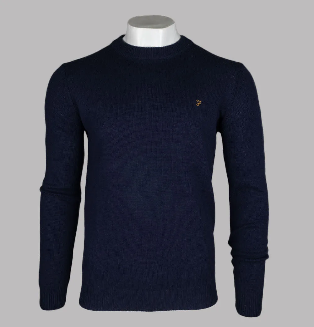 Farah Birchall Lambswool Jumper Navy