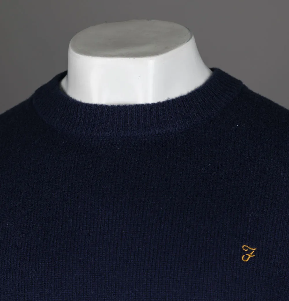 Farah Birchall Lambswool Jumper Navy