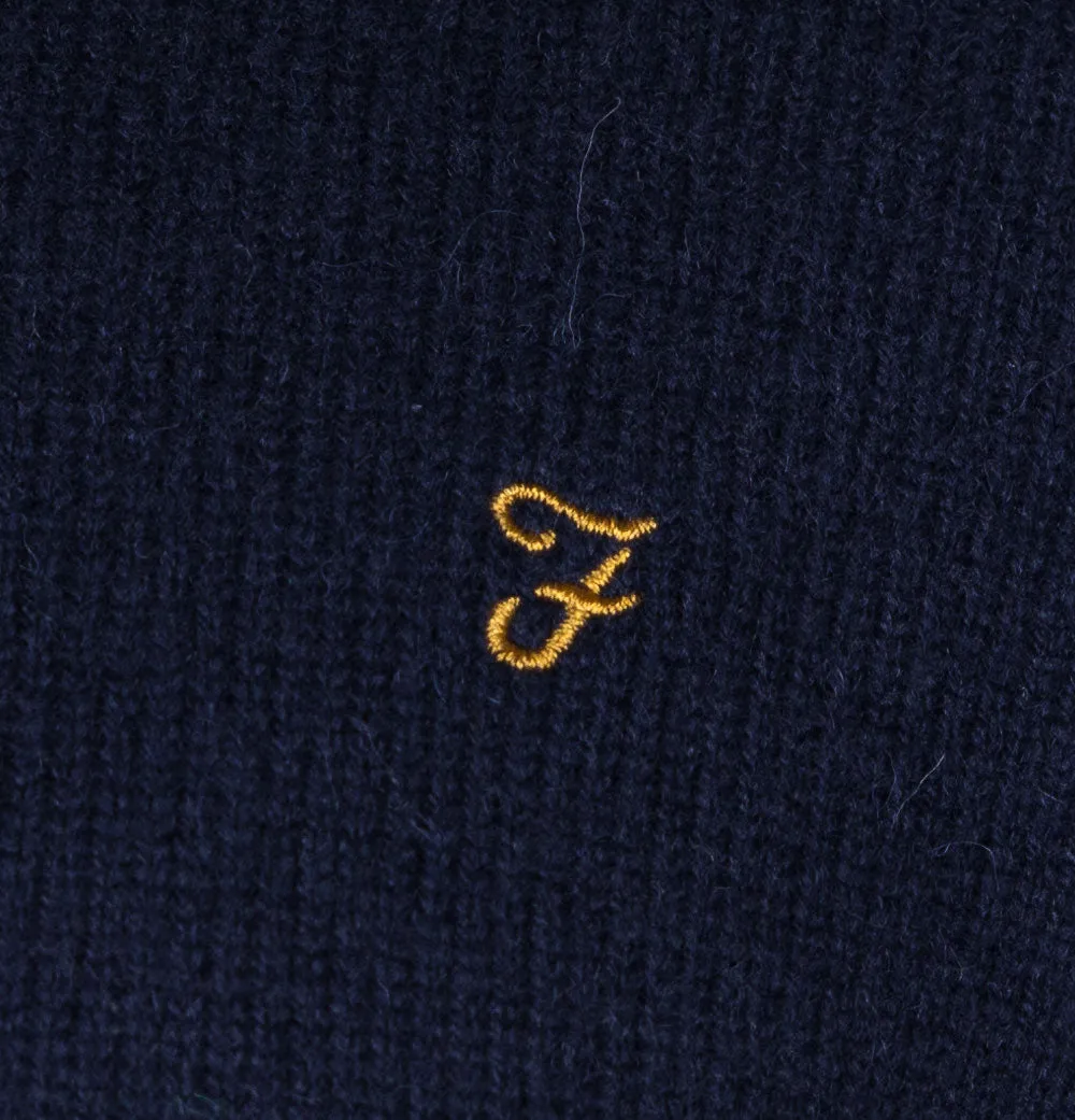 Farah Birchall Lambswool Jumper Navy