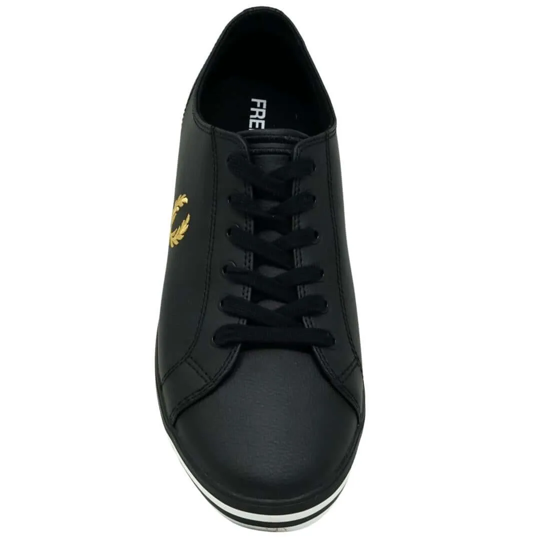 Fred Perry Kingston Black Leather Trainers