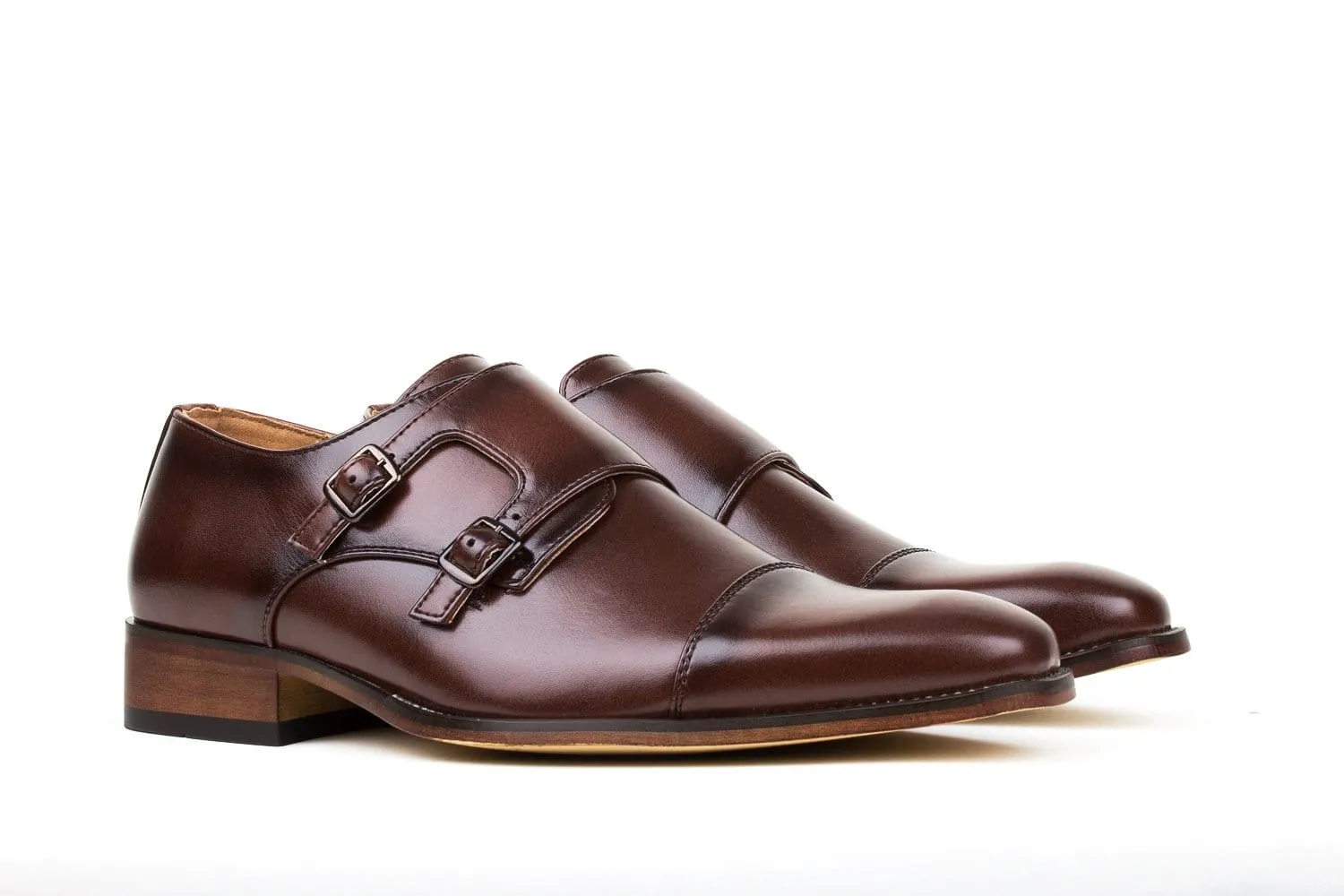 Gino Vitale Men's Monk Strap Dress Shoes