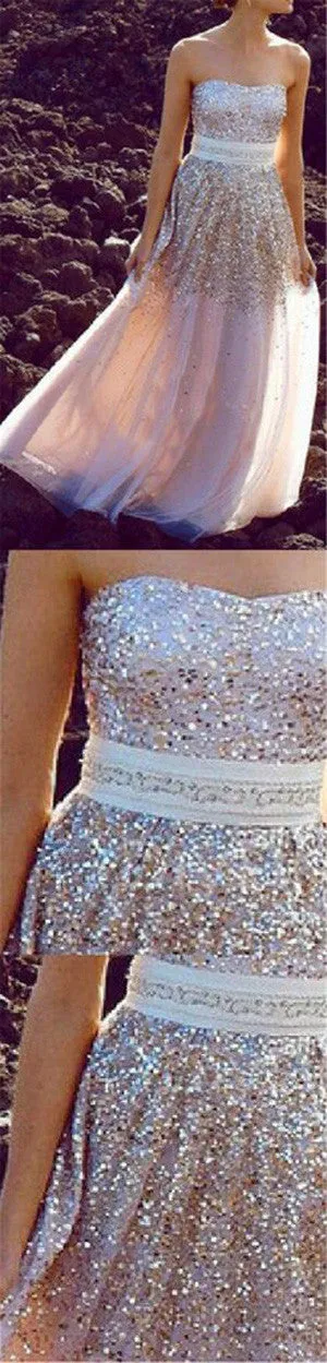 Glittering Strapless Prom Dresses,Shiny Prom Dresses,Party Dresses,Cocktail Prom Dresses,SVD400