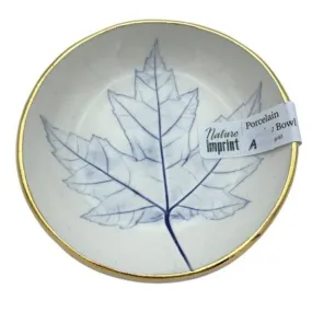 Gold Rimmed Ring Dish - Maple Leaf