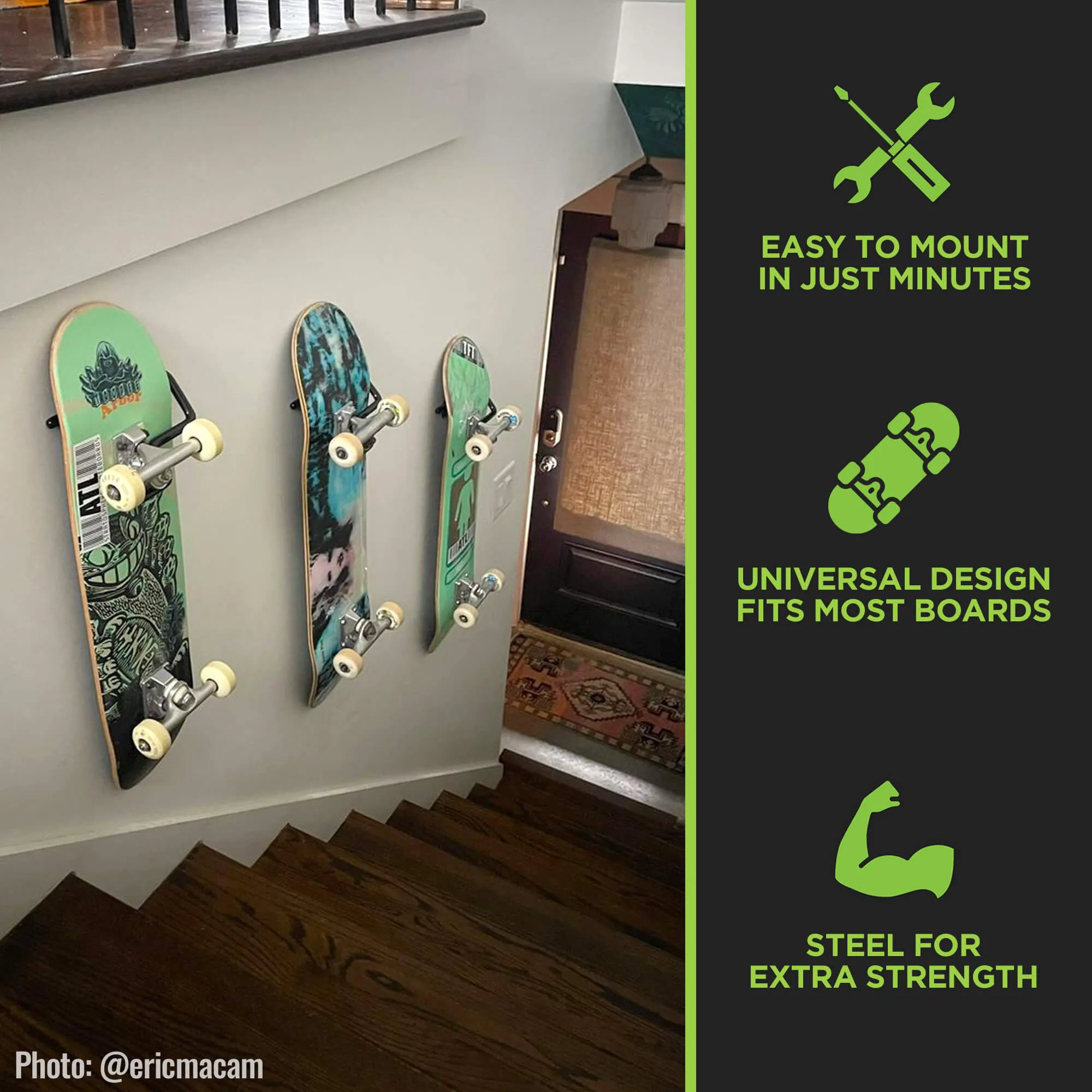 HIDEit DSkate | Vertical Display Skateboard Mount