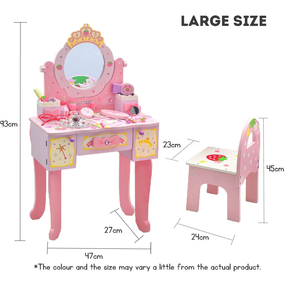 Kids Dressing Table chair set pretend play dressing table featuring mirror drawer kids wooden dressing table set