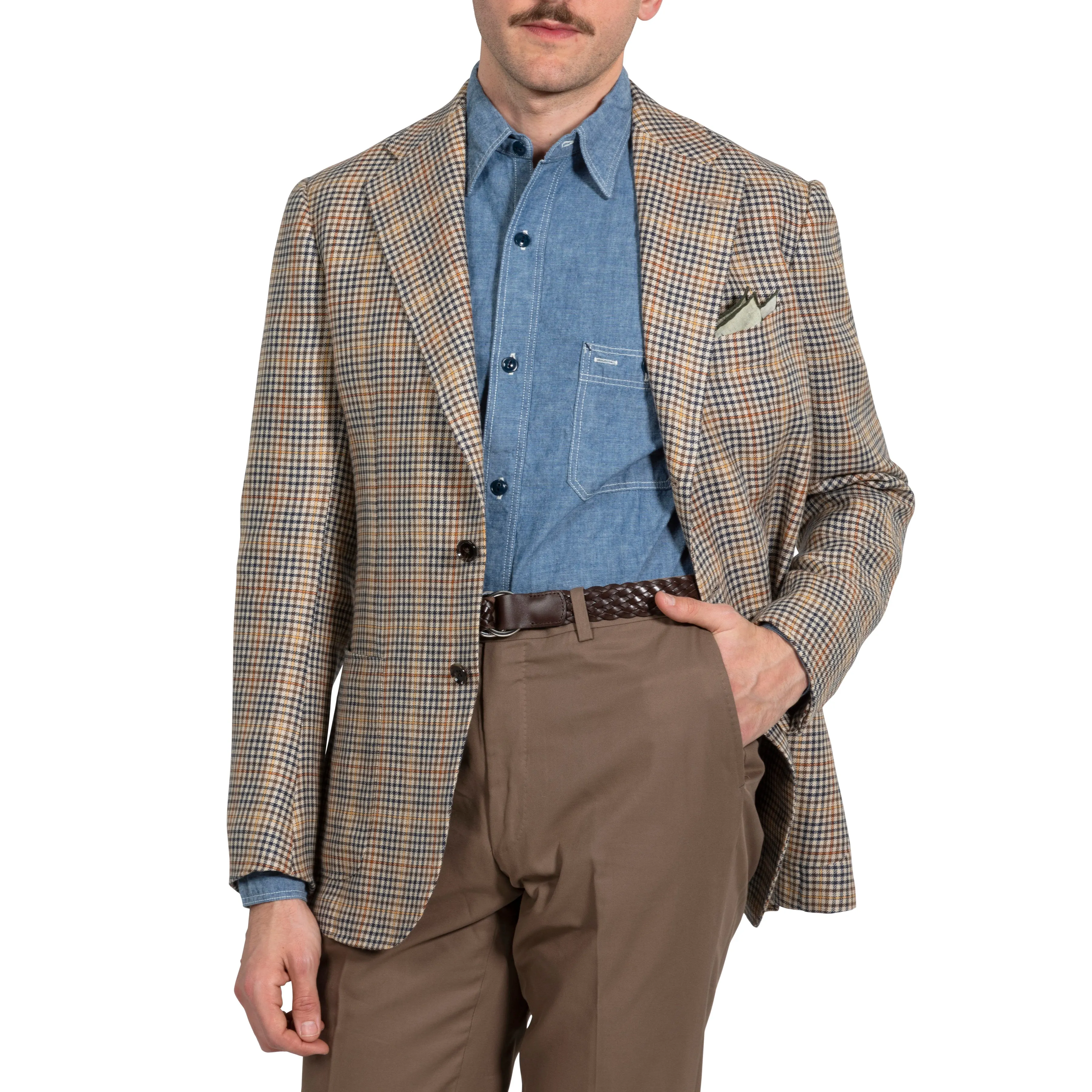 Linen/Wool Check Model 3 Sport Coat