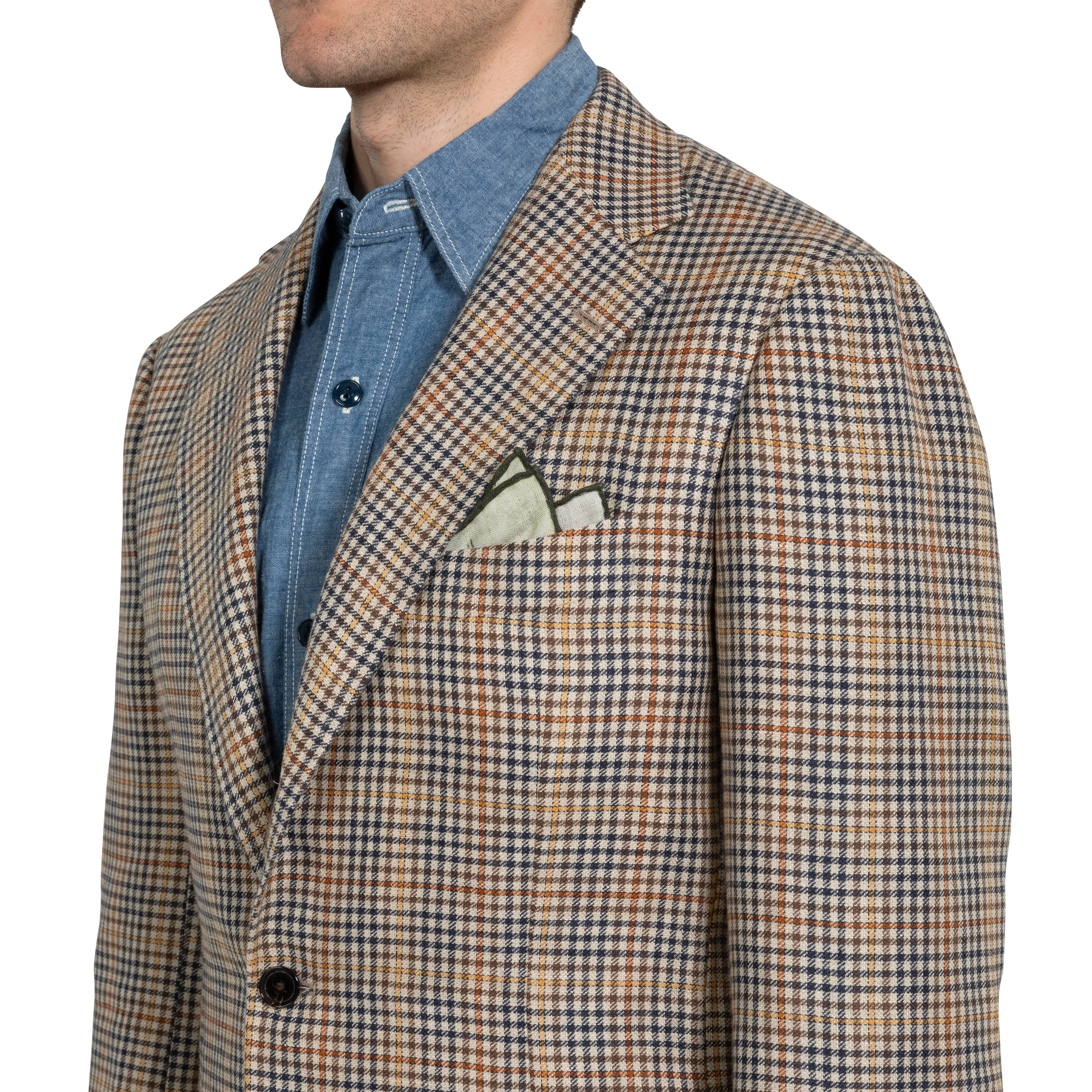 Linen/Wool Check Model 3 Sport Coat