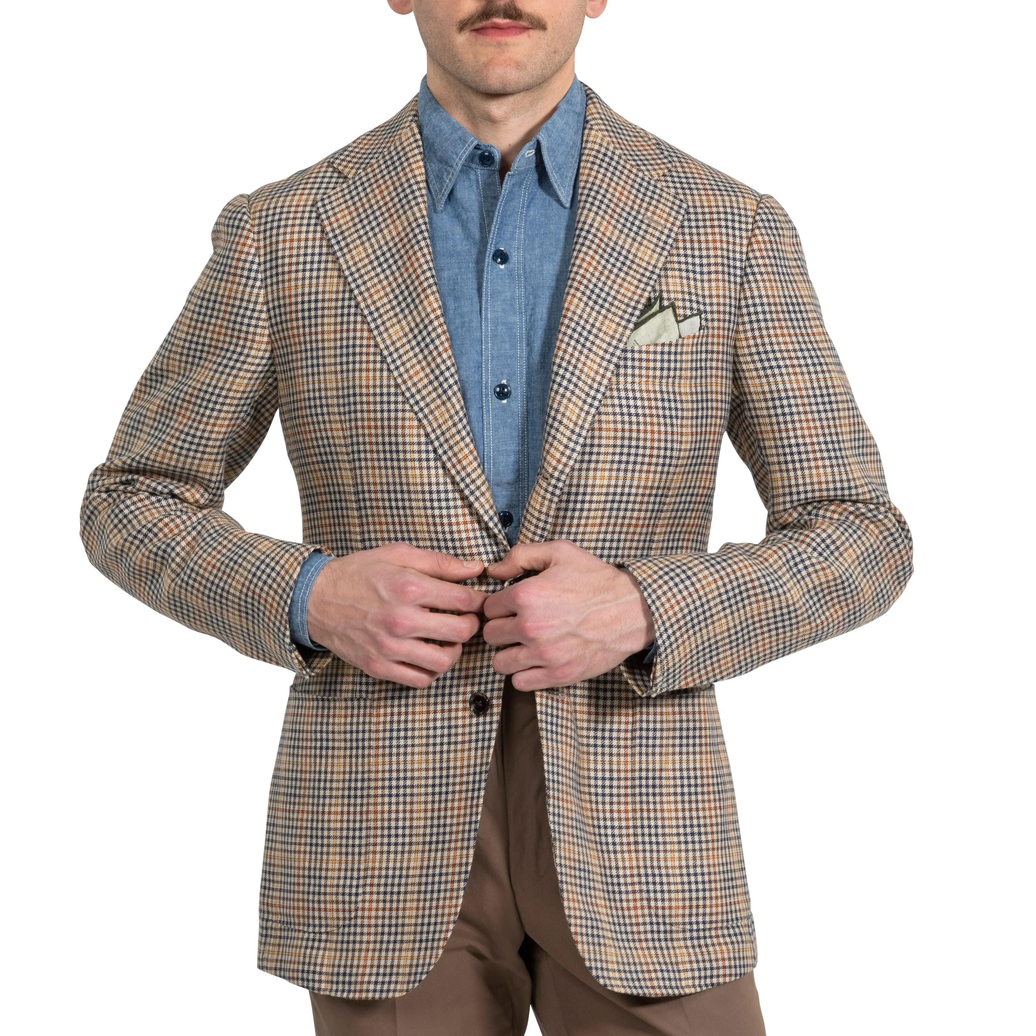 Linen/Wool Check Model 3 Sport Coat