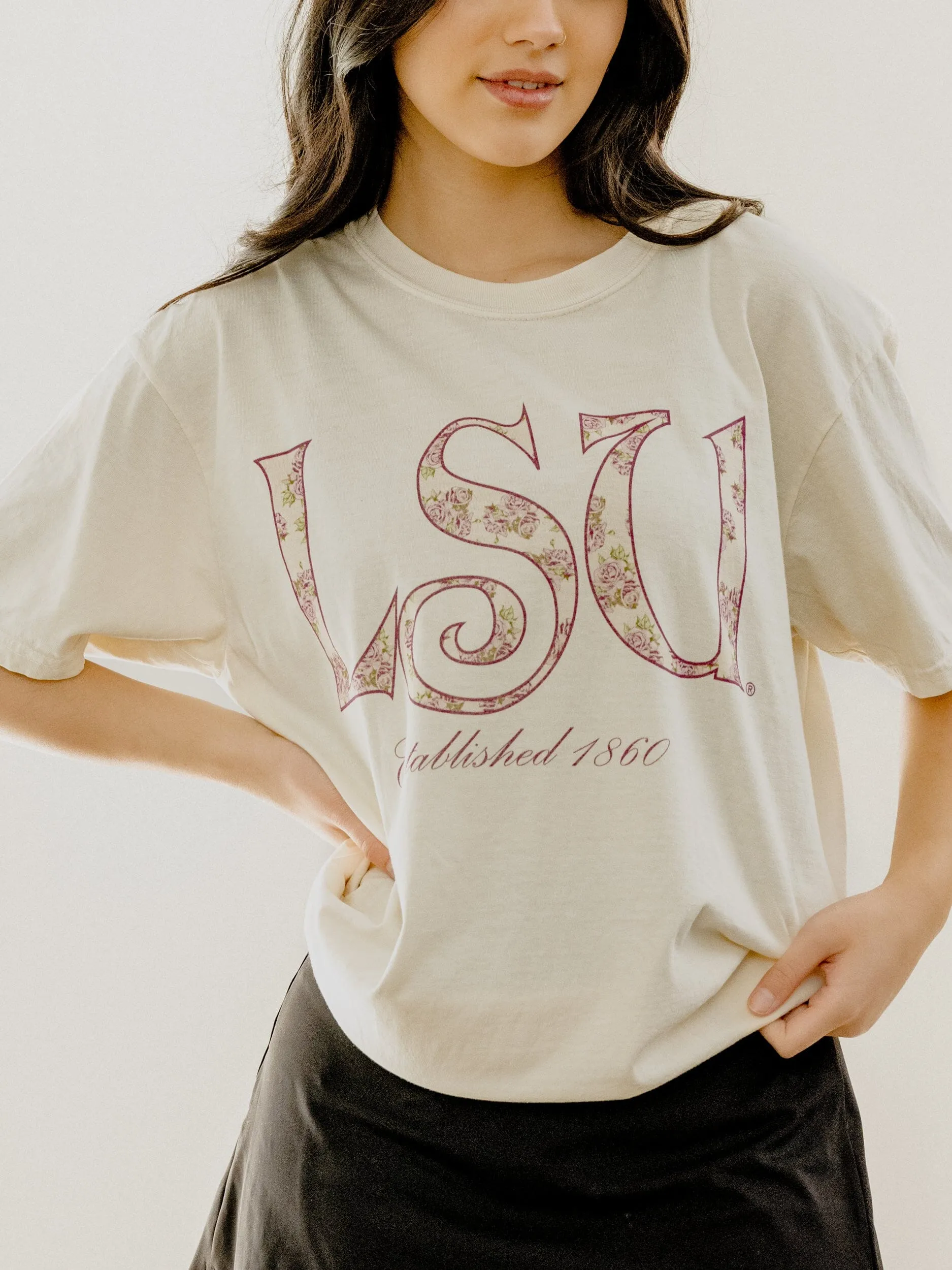 LSU Tigers Palace Rose Natural Tee