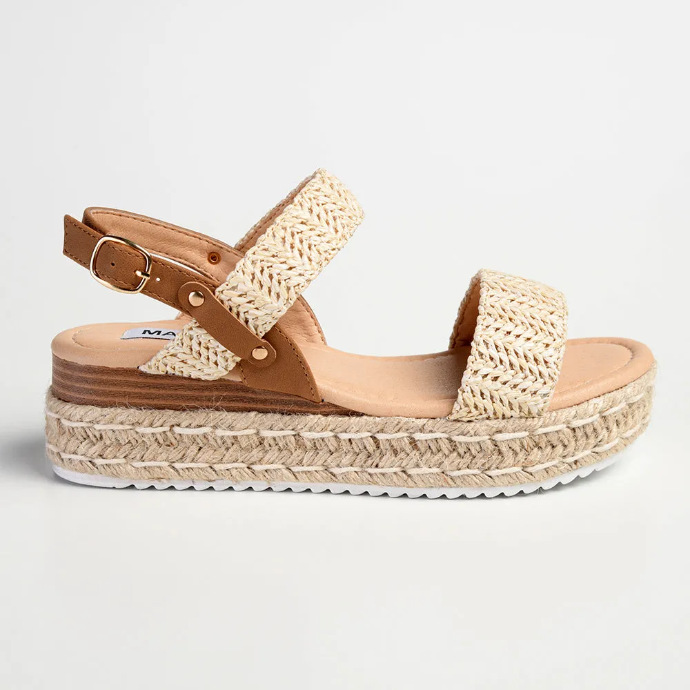 Madison Livia Espadrille Sandal - Nude/Tan