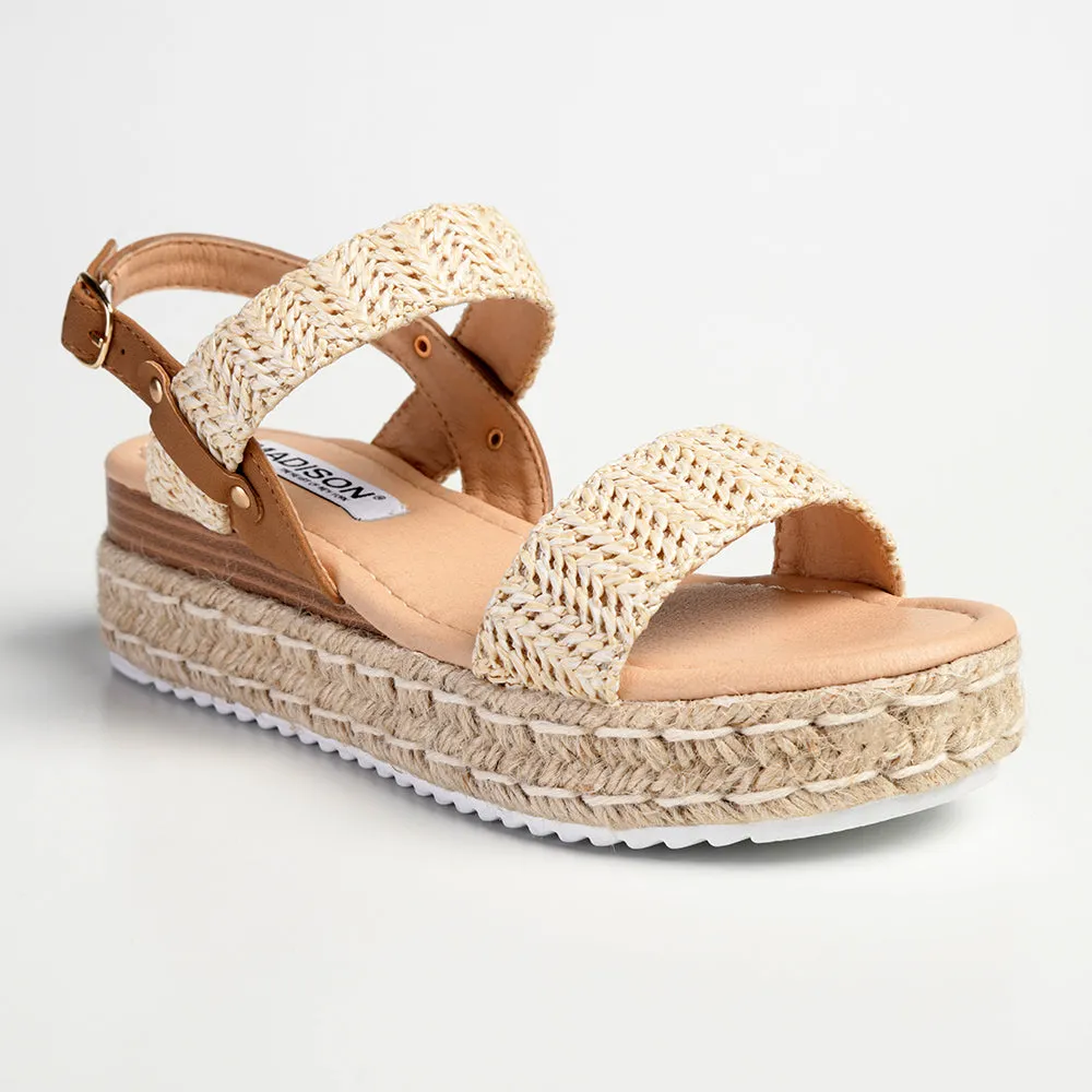 Madison Livia Espadrille Sandal - Nude/Tan