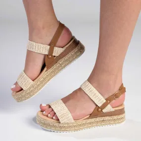 Madison Livia Espadrille Sandal - Nude/Tan