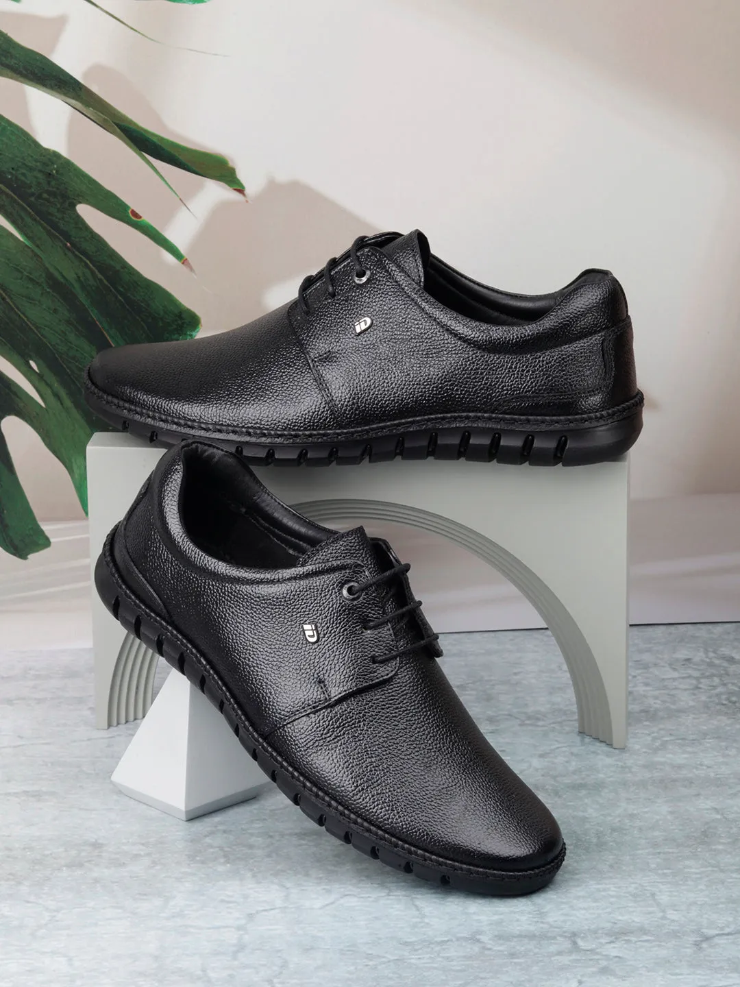 Men's Black Comfort Fit Semi Formal Lace Up (ID2072)