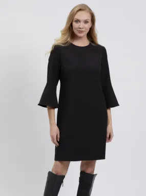 Navy Bell Sleeve Dress