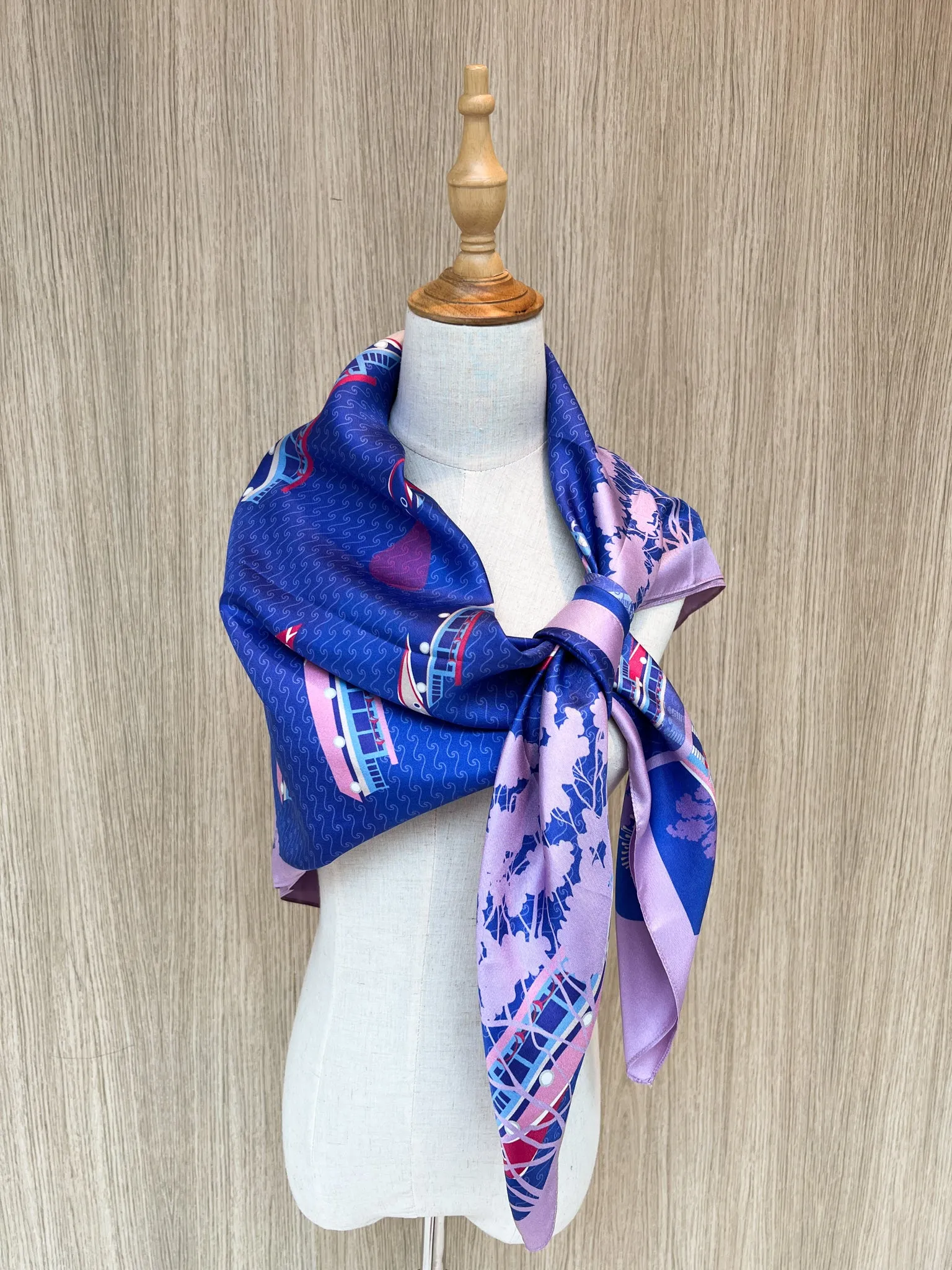 Night at the Singapore Quay Premium Silk Scarf