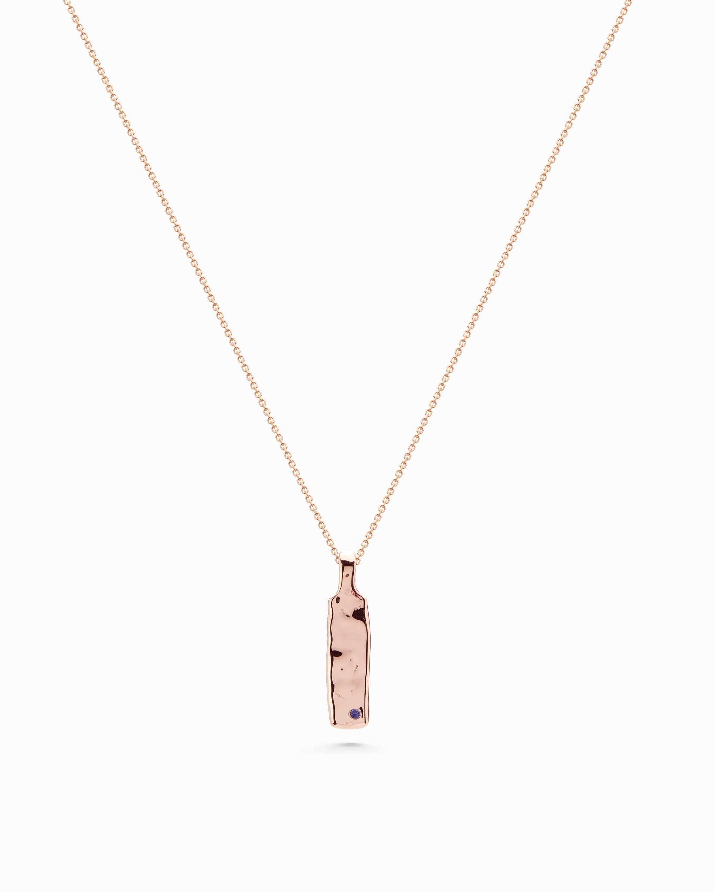 Organic Birthstone Tag Narrow | Rose Gold