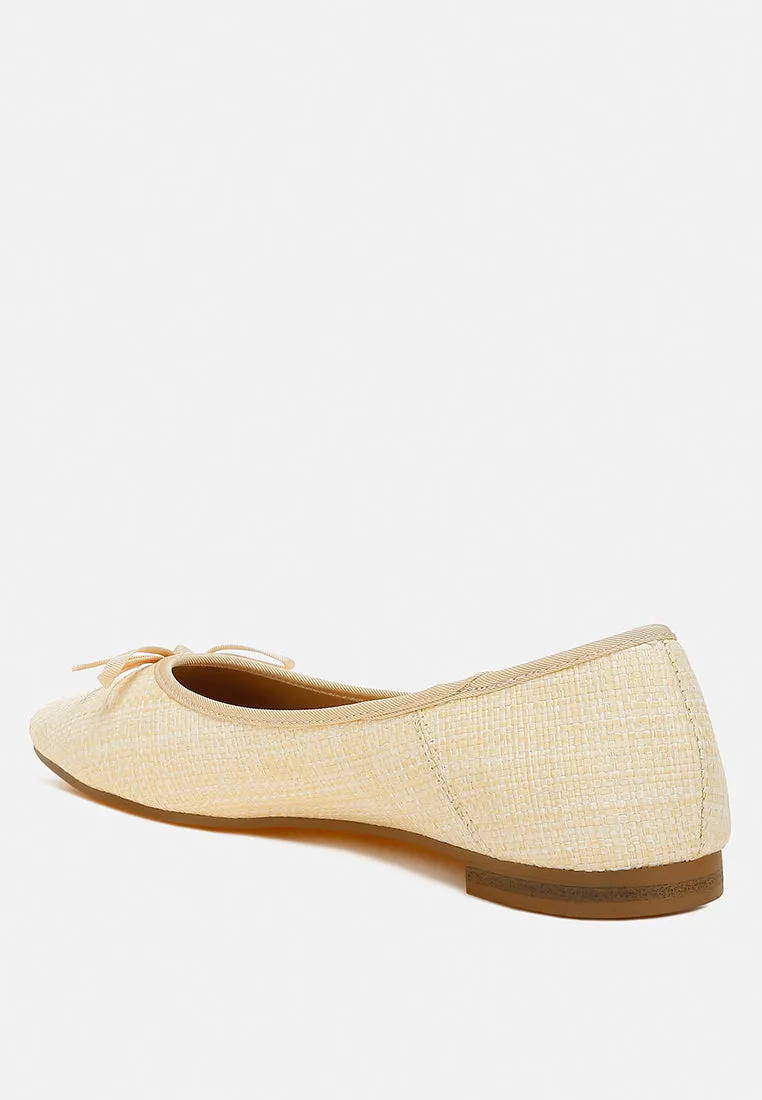 Paper Rings Raffia Ballet Flats