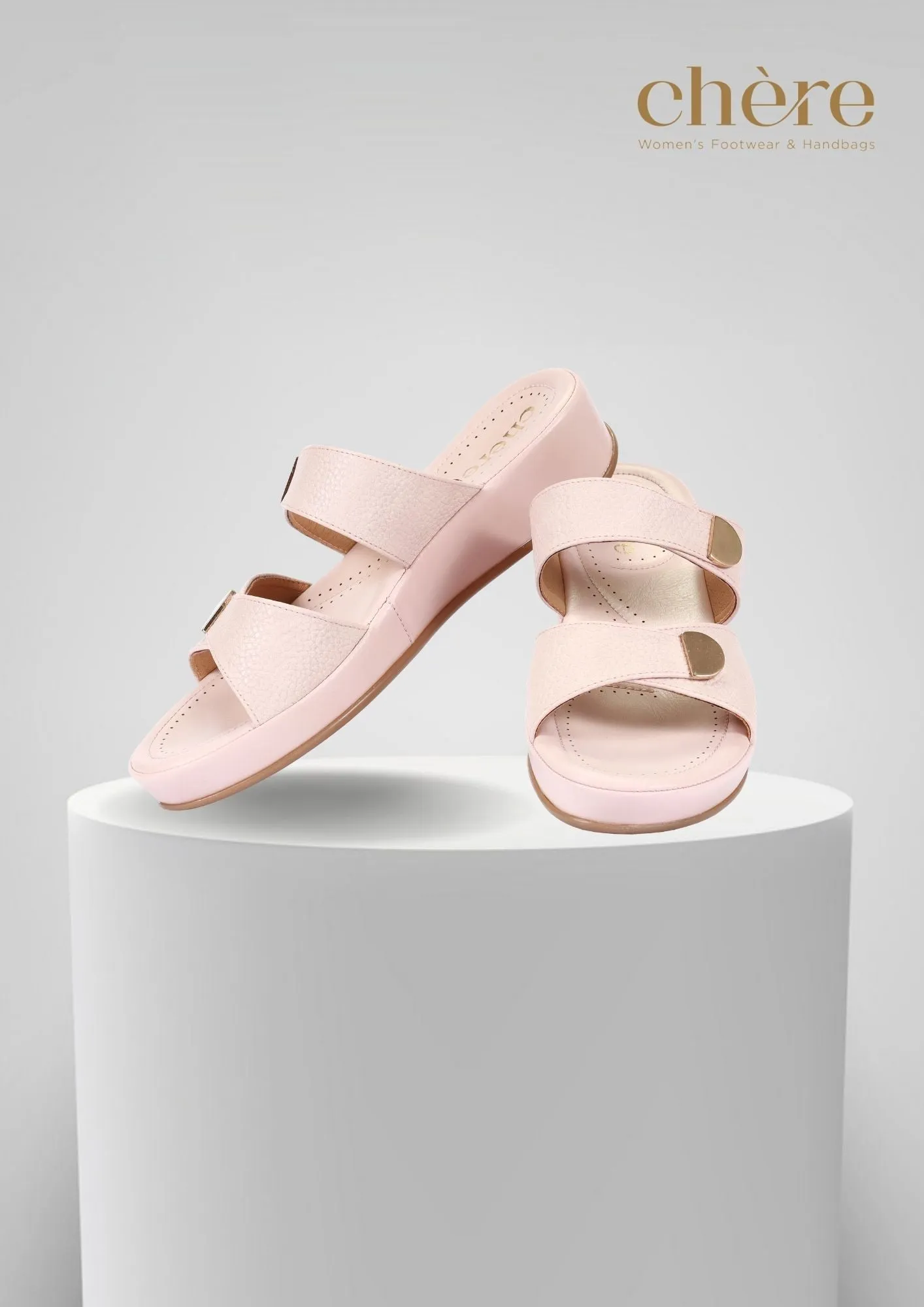 Pink Double Buckled Strap Sandals for Women