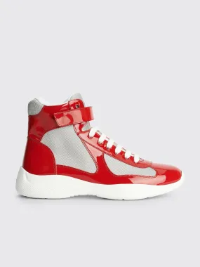 Prada America’s Cup High-Top Sneakers Red