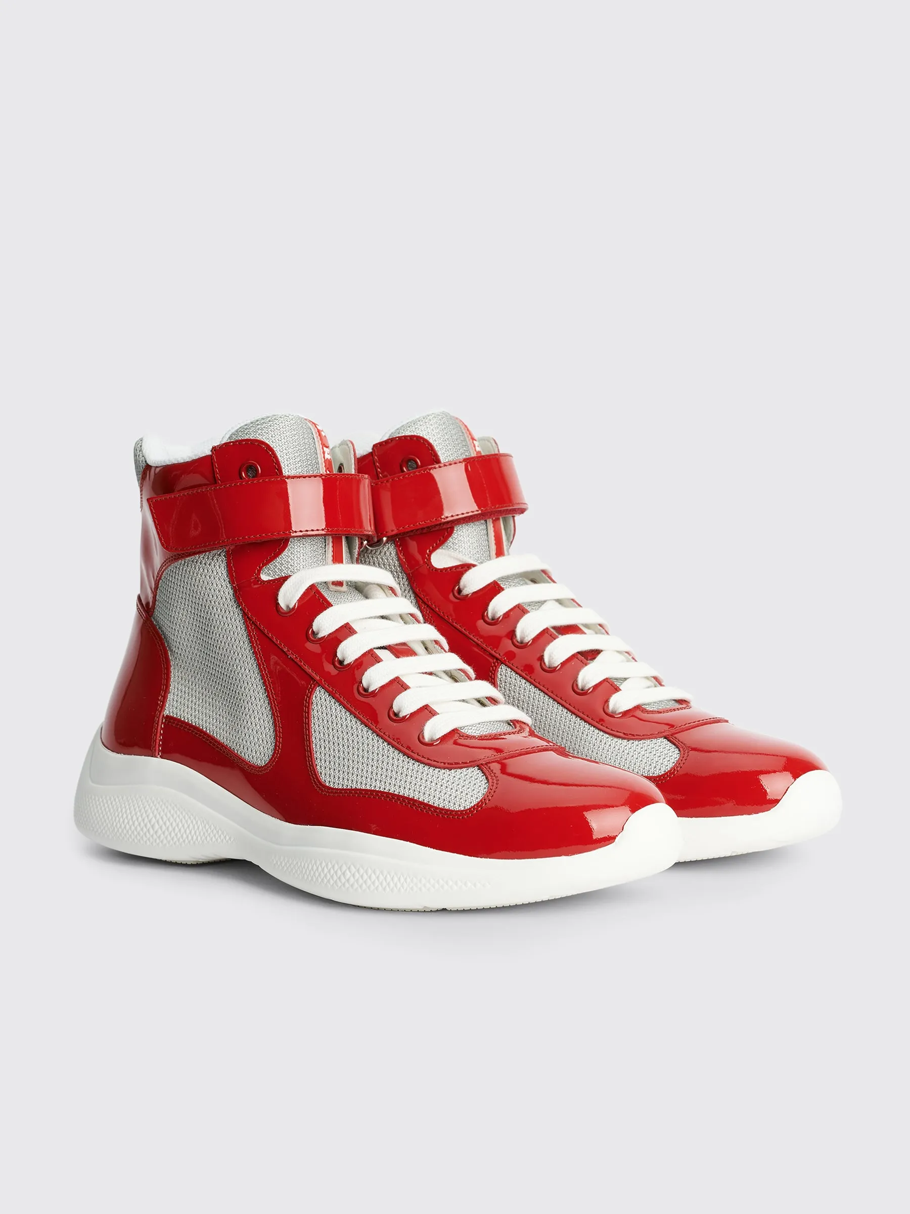 Prada America’s Cup High-Top Sneakers Red