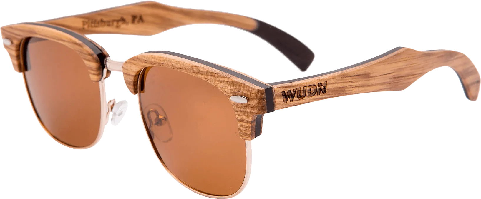 Real Zebra 1/2 Wood Vintage Browline RetroShade Sunglasses by WUDN