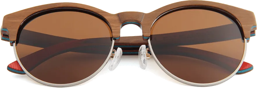 Recycled Skatedeck Brown 1/2 Wood Handrail Sunglasses by WUDN