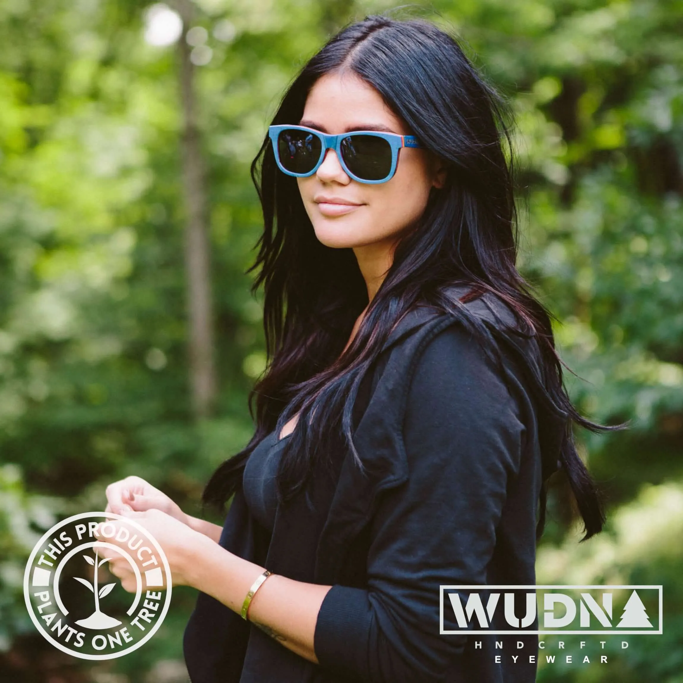 Recycled Skatedeck Escalator Blue Sunglasses by WUDN