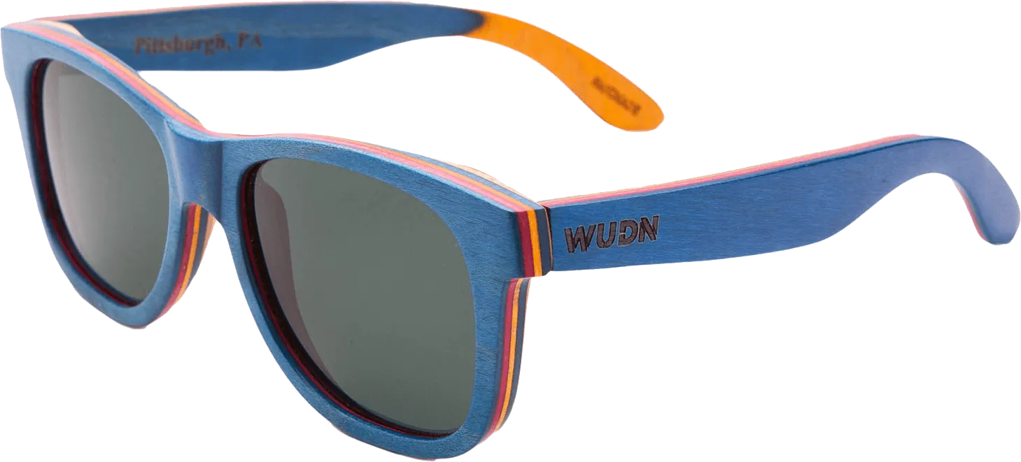 Recycled Skatedeck Escalator Blue Sunglasses by WUDN