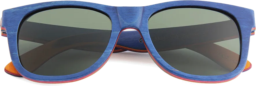 Recycled Skatedeck Escalator Blue Sunglasses by WUDN