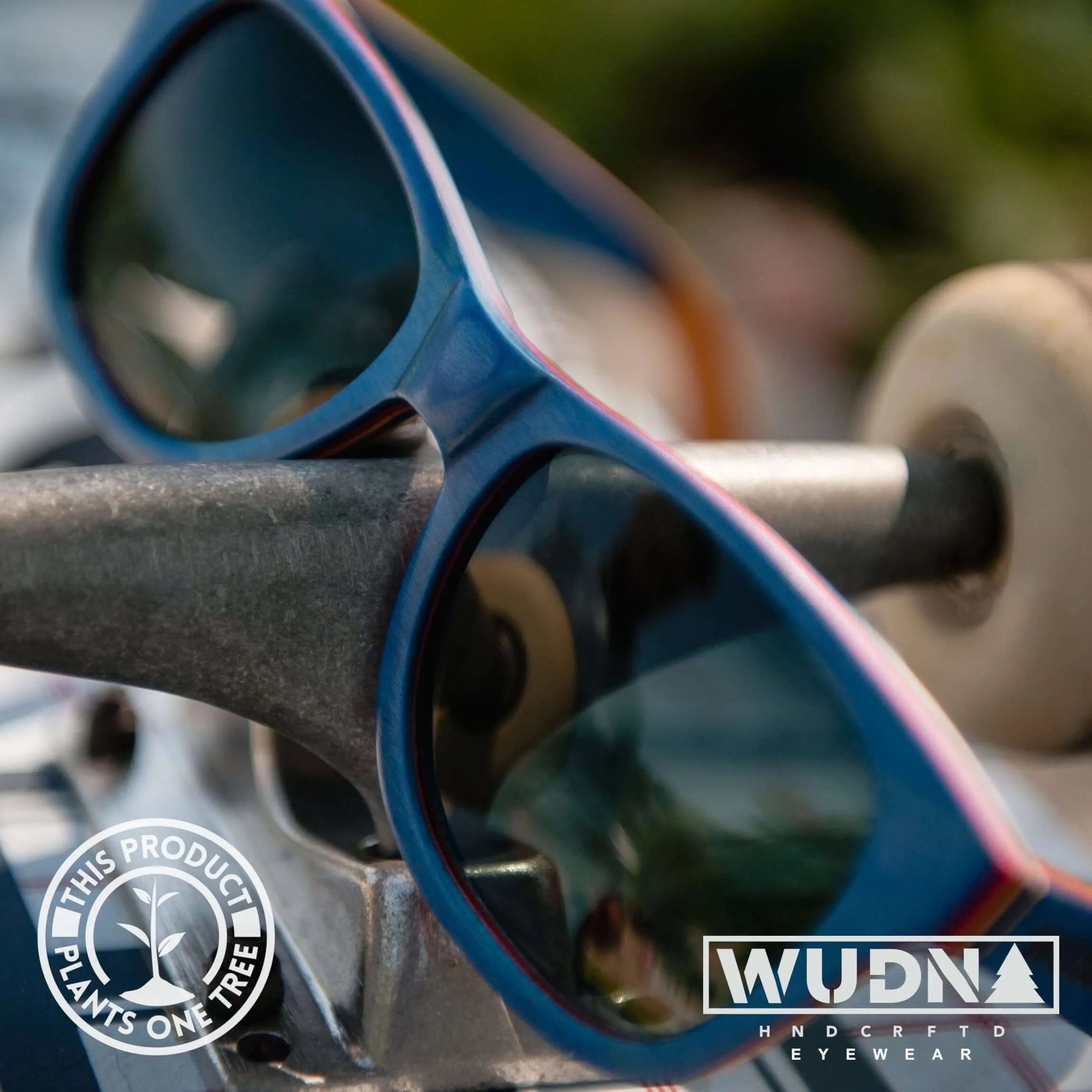 Recycled Skatedeck Escalator Blue Sunglasses by WUDN