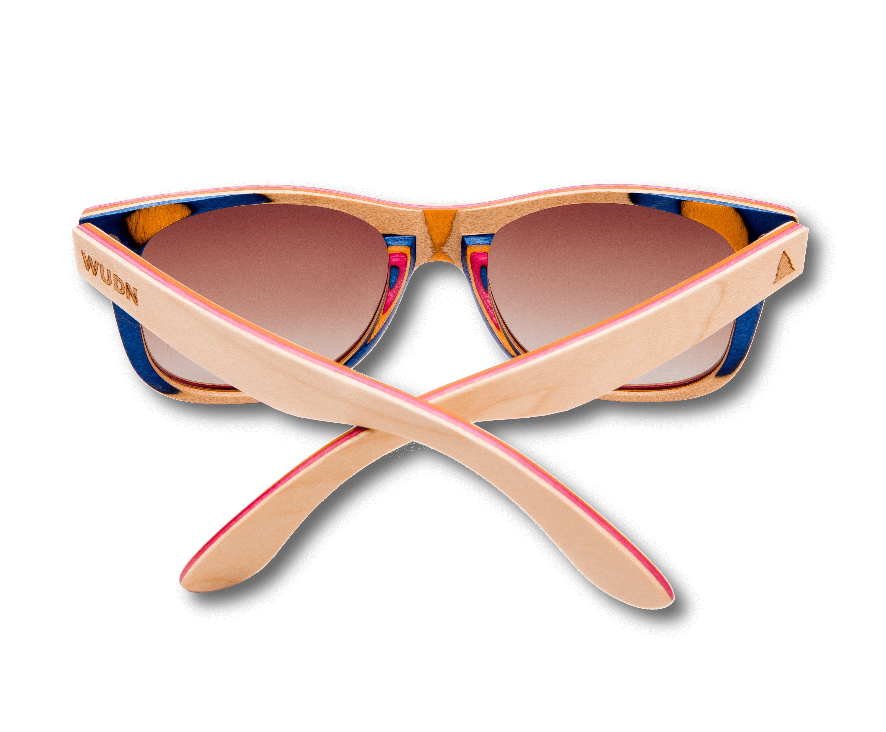 Recycled Skatedeck Kickflip Natural Sunglasses by WUDN