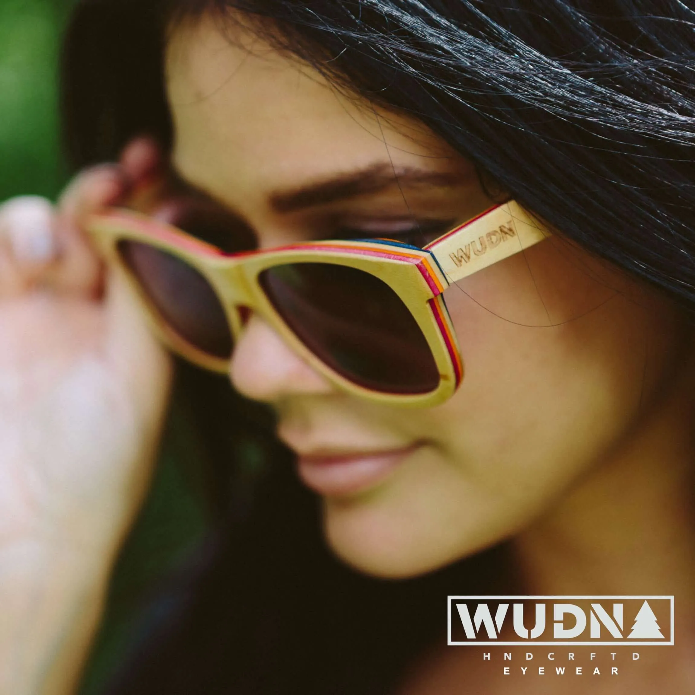 Recycled Skatedeck Kickflip Natural Sunglasses by WUDN