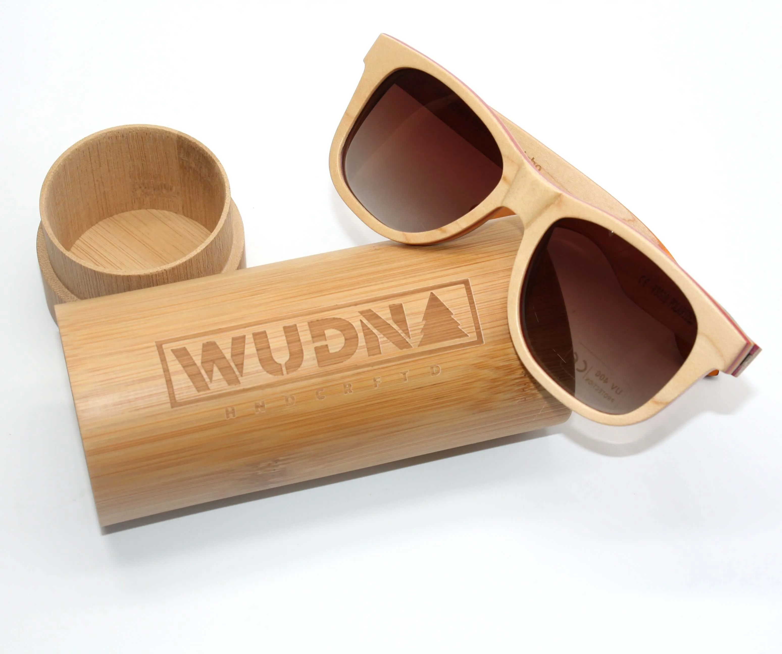 Recycled Skatedeck Kickflip Natural Sunglasses by WUDN