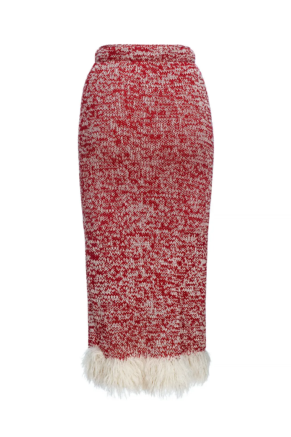 Red Handmade Knit Dress-Skirt No