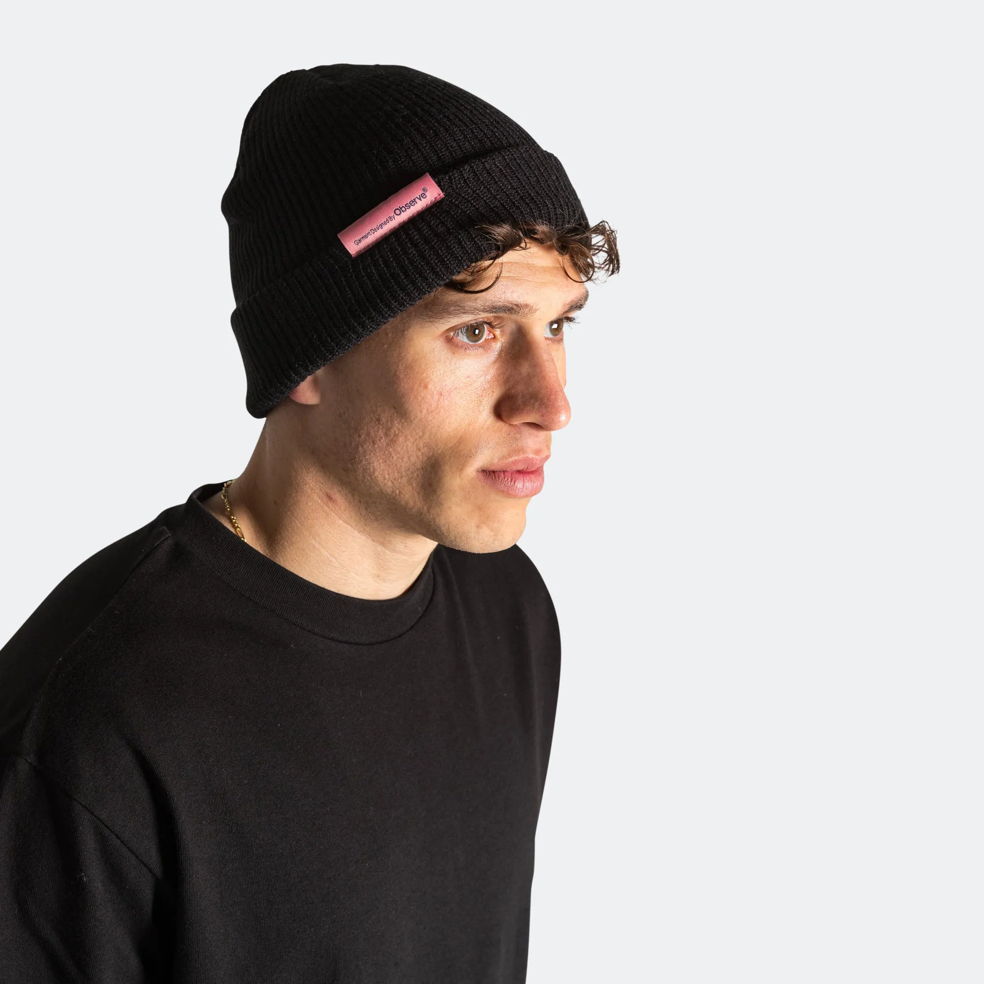 Rib Knit Logo Beanie - Midnight Navy