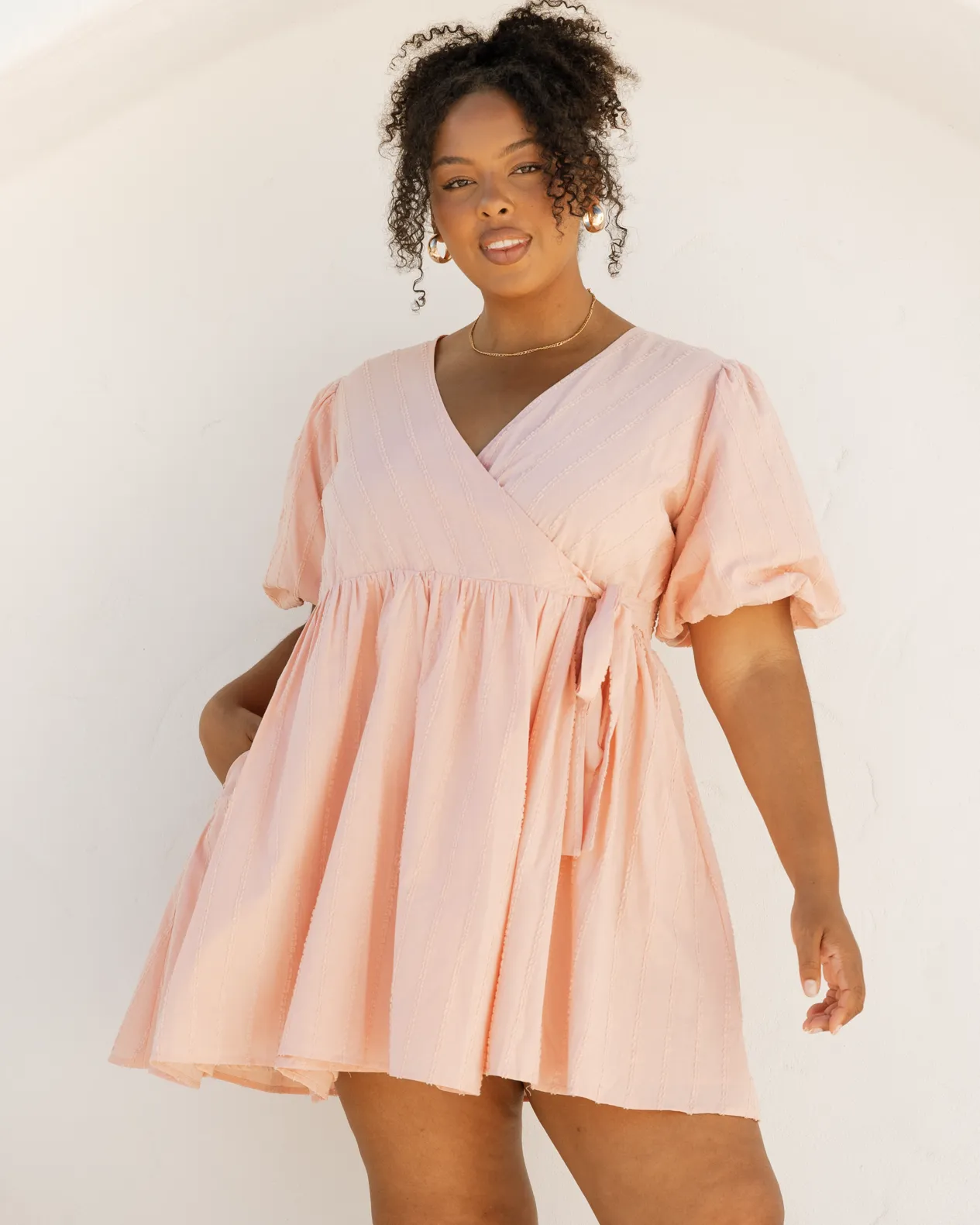 Scarlette Mini Wrap Dress | Pink