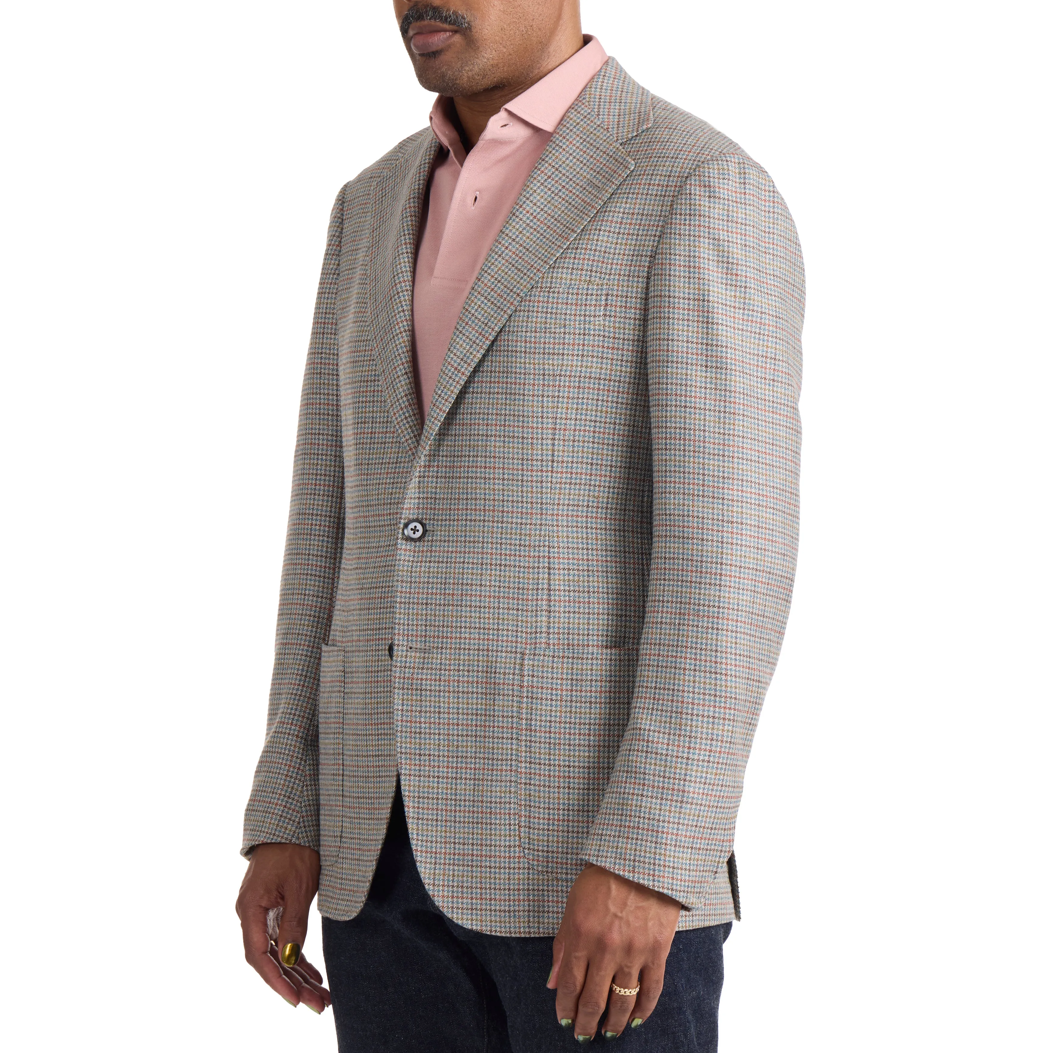 Silk/Wool Check Model 3 Sport Coat