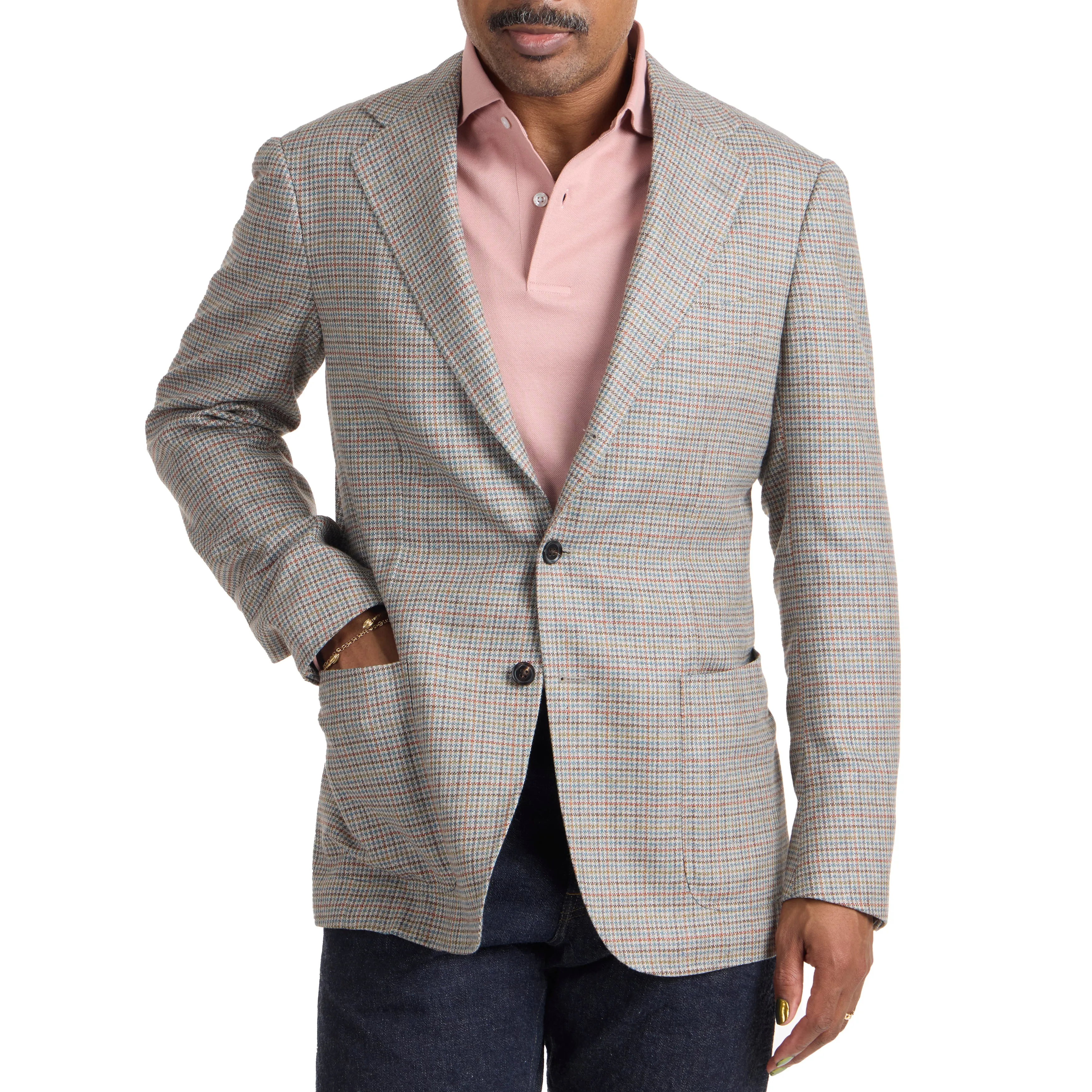 Silk/Wool Check Model 3 Sport Coat