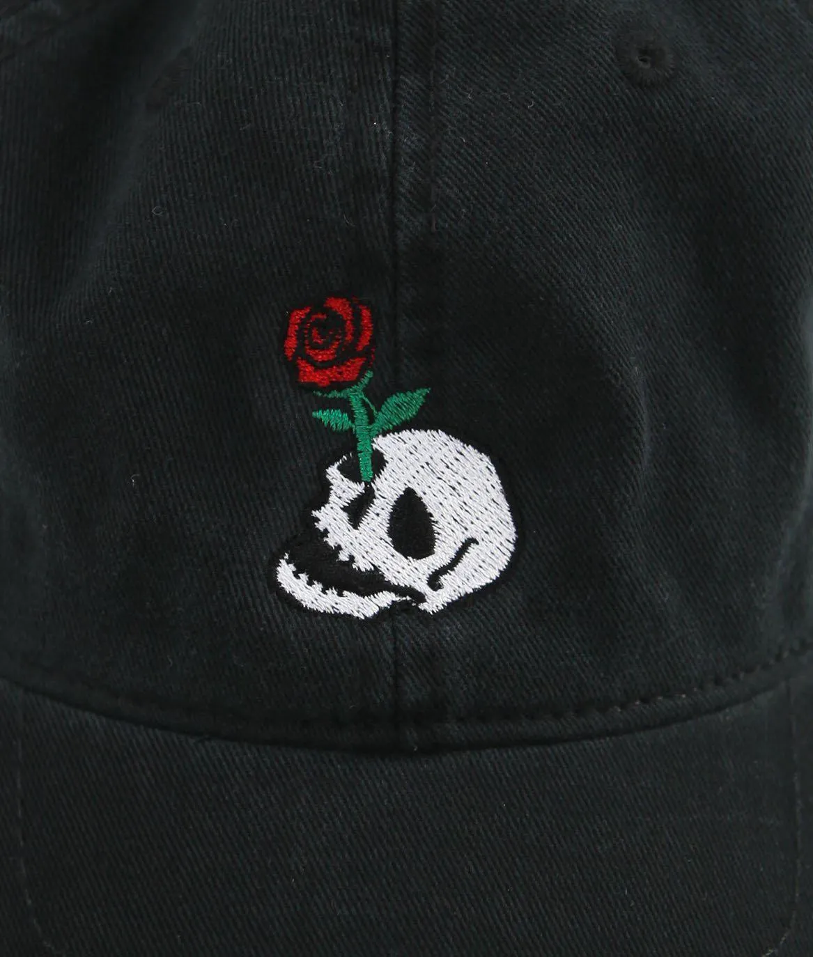 Skull Rose Embroidered Womens Dad Hat