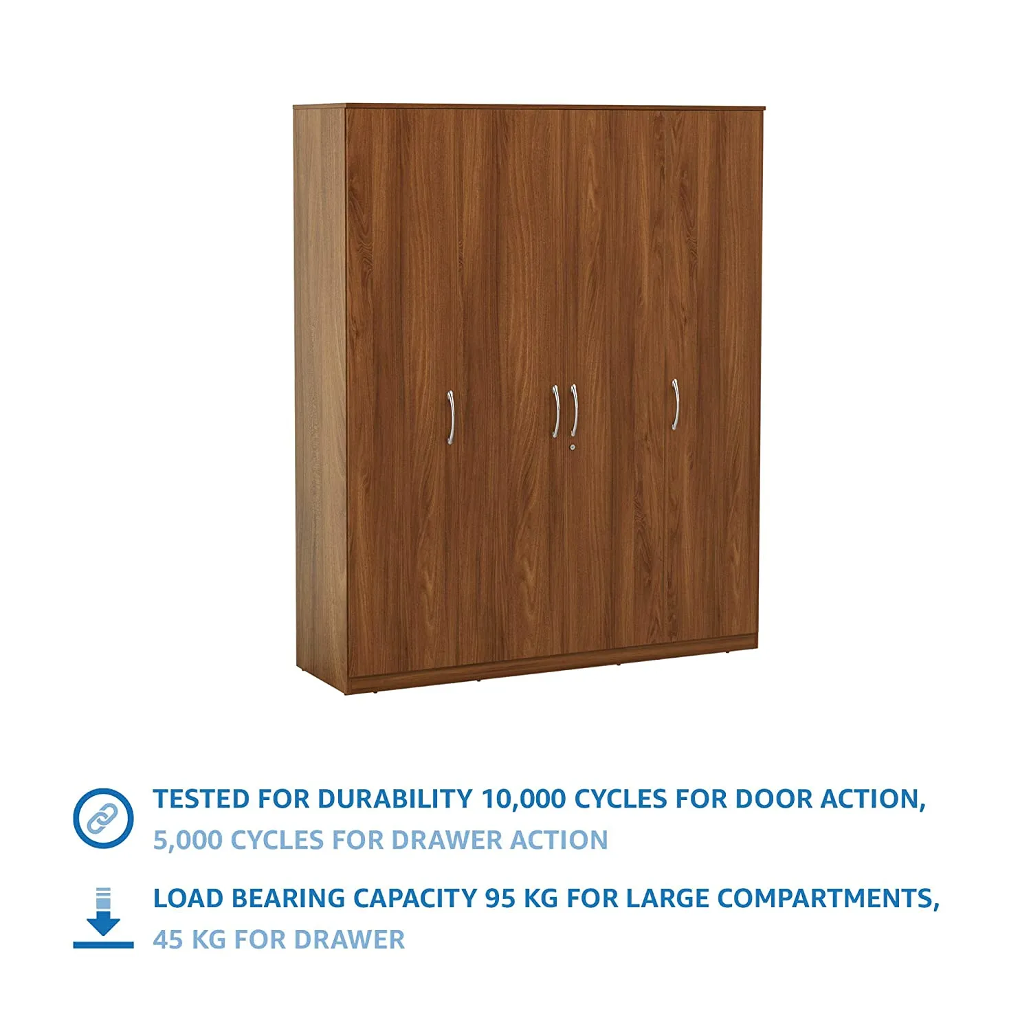 Solimo Medusa Engineered Wood Wardrobe Walnut Finish