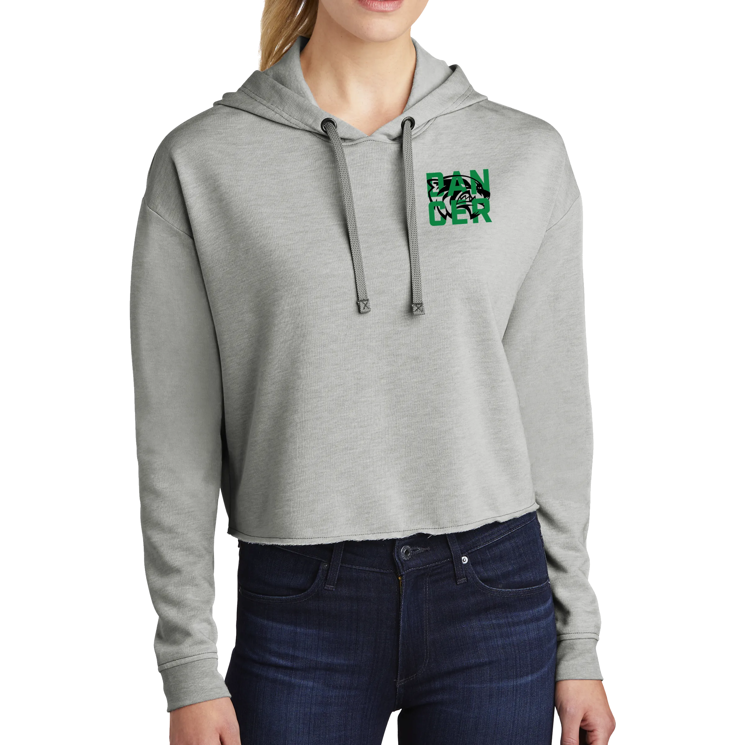 Sport-Tek Ladies PosiCharge Tri-Blend Wicking Fleece Crop Hooded Pullover - Wolverine Dancer Sm