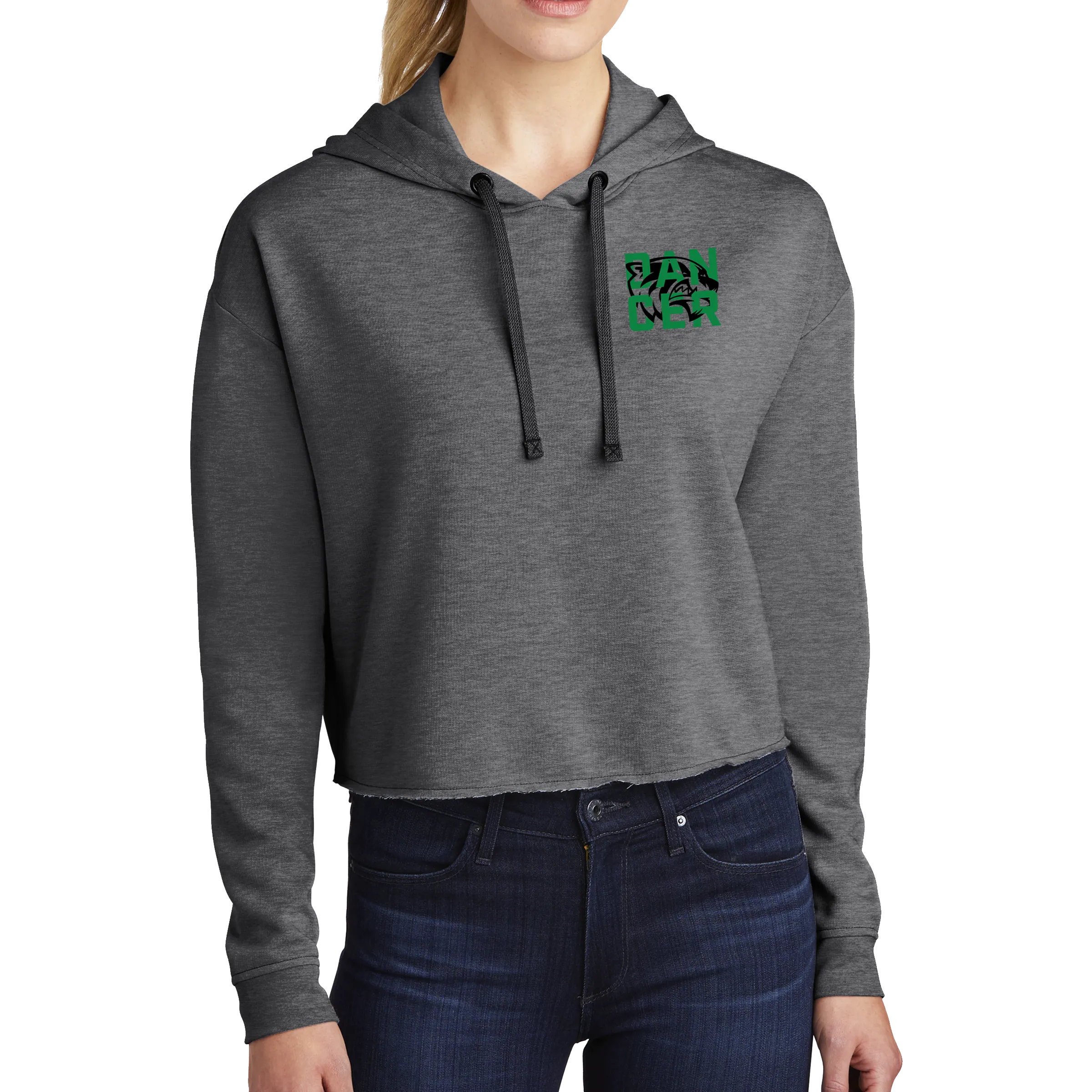 Sport-Tek Ladies PosiCharge Tri-Blend Wicking Fleece Crop Hooded Pullover - Wolverine Dancer Sm