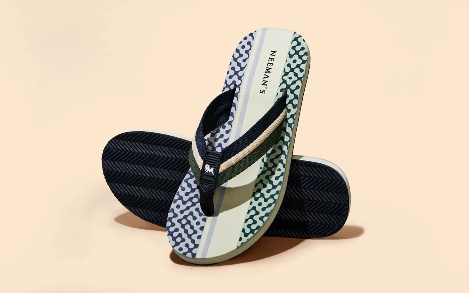 Striped Fusion Flips : Green-Blue-Ivory