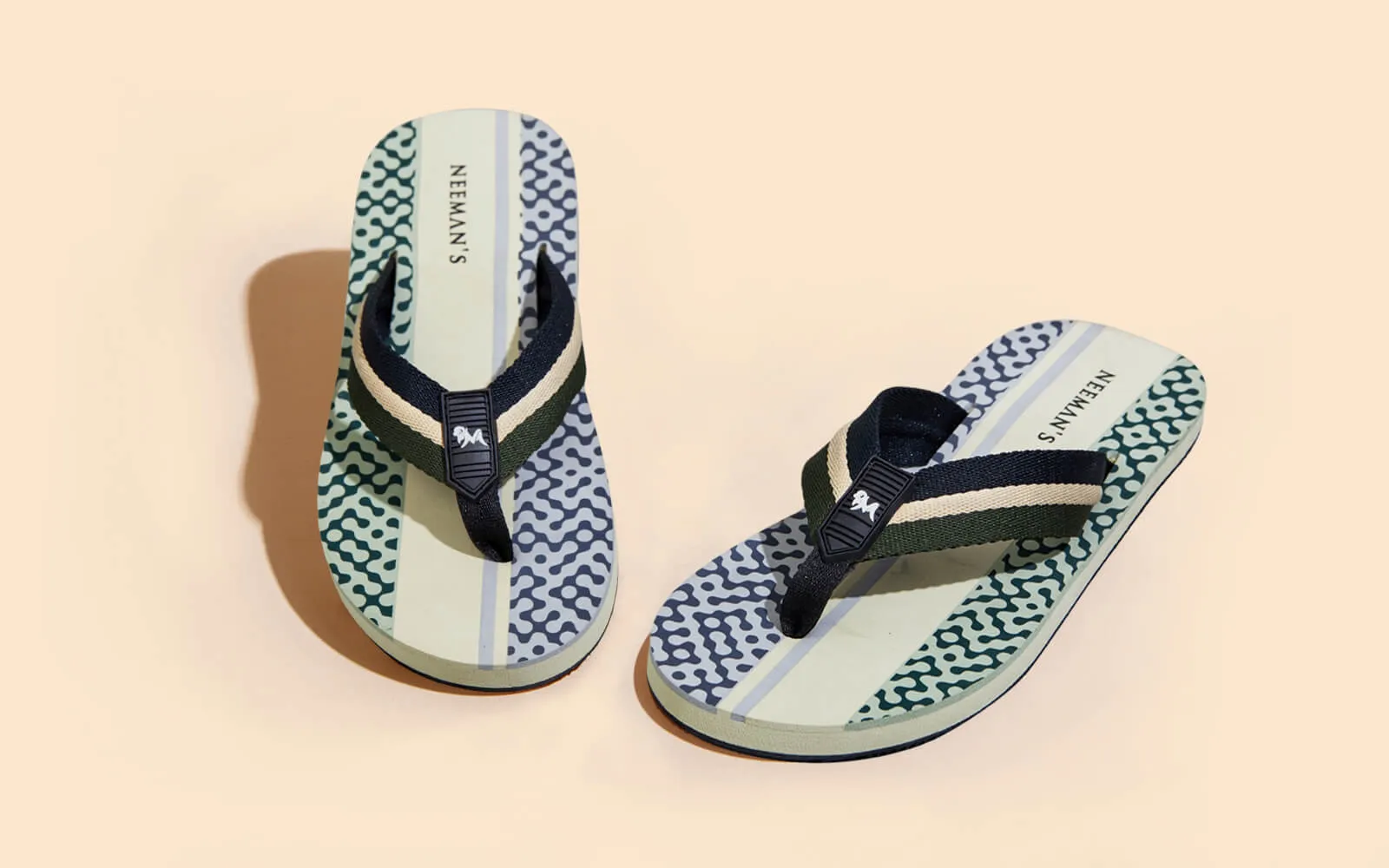 Striped Fusion Flips : Green-Blue-Ivory