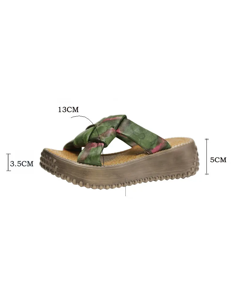 Summer Platform Green Slippers