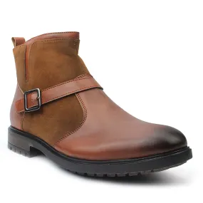 Tan Strap Monk Boots