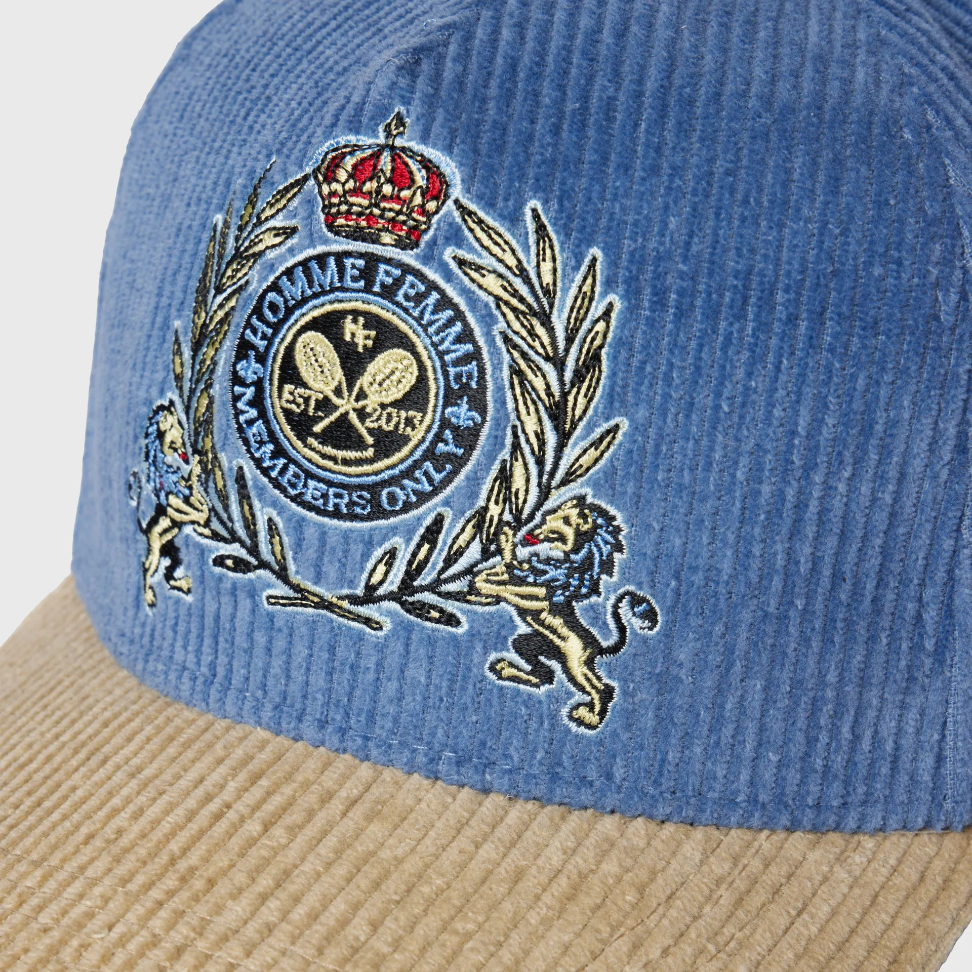 Tennis Crest Corduroy Hat Blue